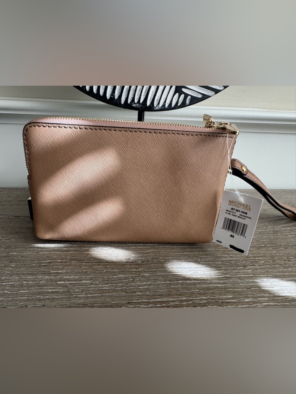 Michael Kors Leopard Print Wristlet Clutch in Pink, Black & Brown - Picture 2 of 8